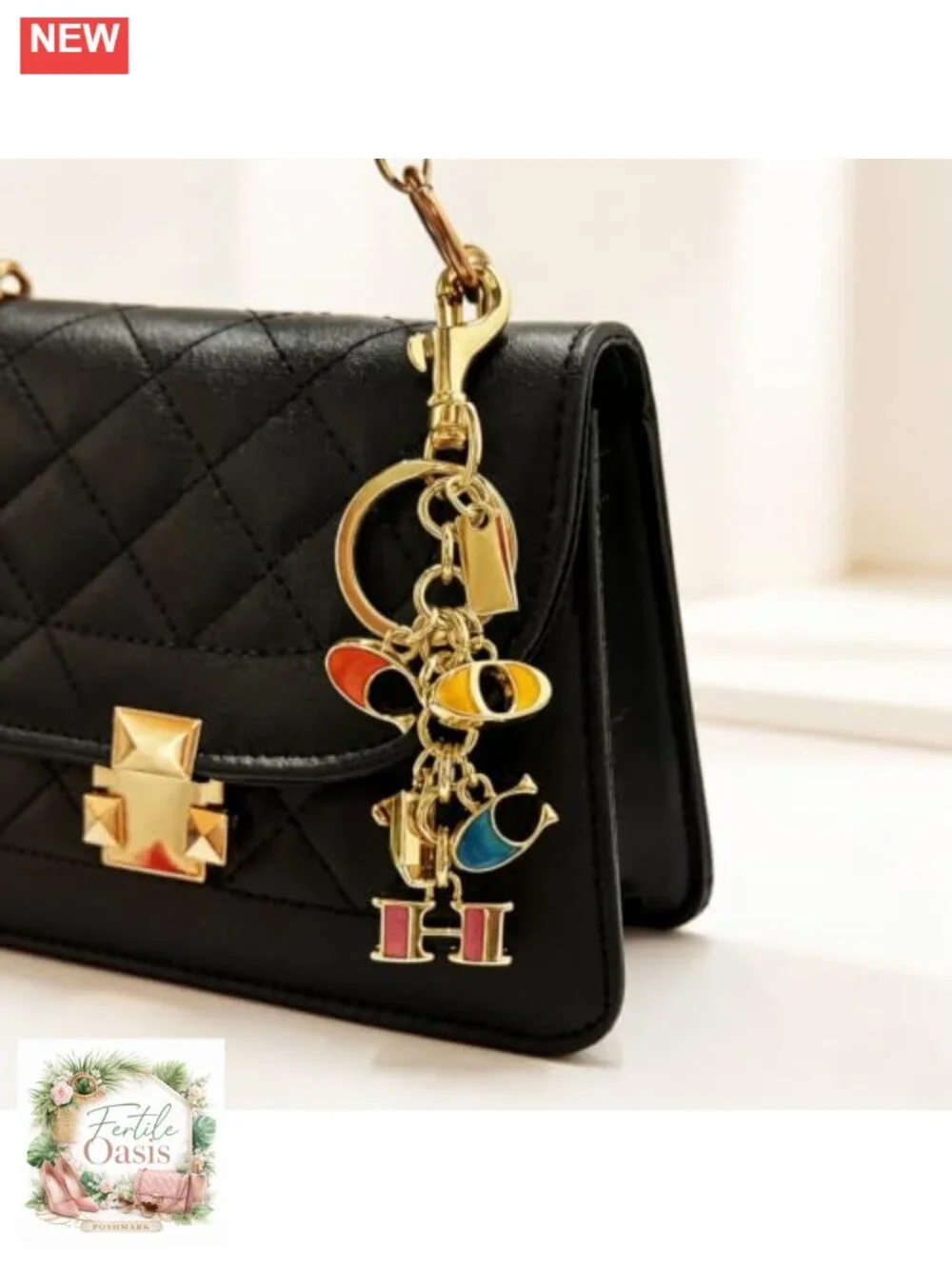 Strawberry Bag Charm for Purse Handbag Keychain Metal Lightweight Women